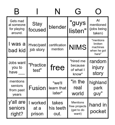 Bing Bingo Card