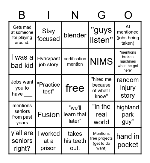 Bing Bingo Card