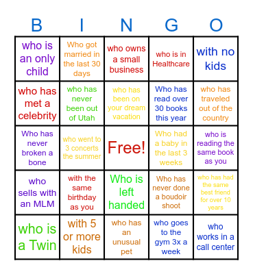Find Someone Bingo Card
