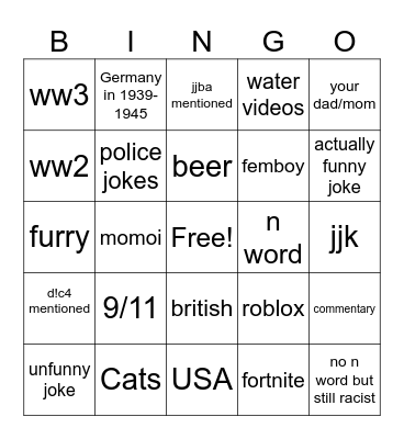 Instagram reels Bingo Card