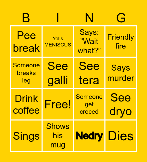 Macotin Bingo Card