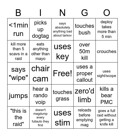 JoeyxCeps Bingo Card 2 Bingo Card