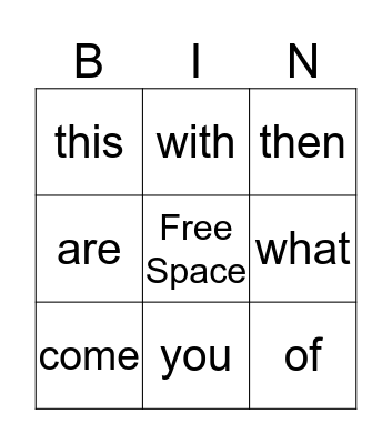 Bingo Card