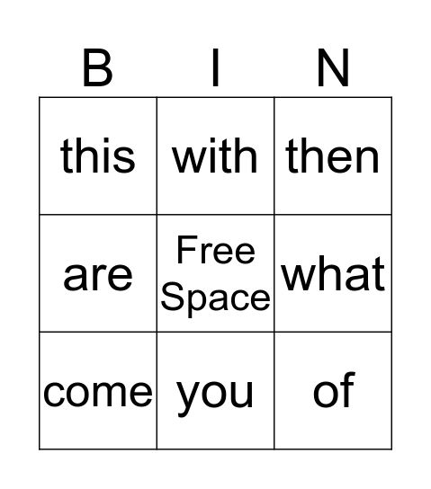 Bingo Card