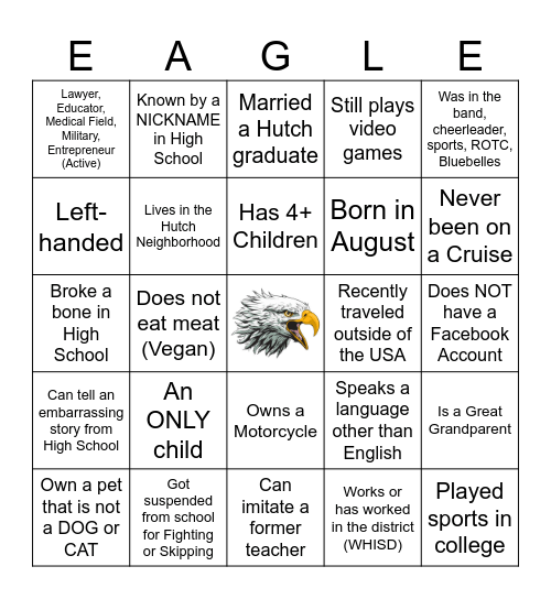 HUTCH Class of 1979 Bingo Card