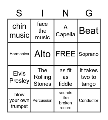 MUSIC MUSIC MUSIC Bingo Card