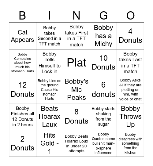 Bobby Bingo Card