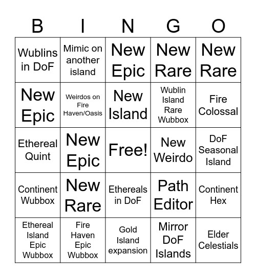 MSM Anniversary Month Bingo Card