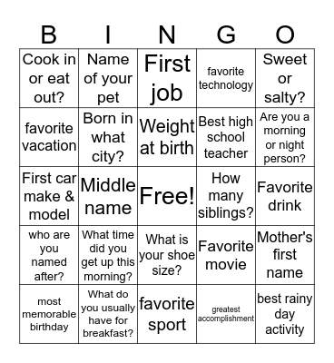 Associated Day of Service - 2016 Bingo Card