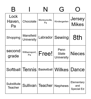 Get to know Ms. Cromley Bingo Card
