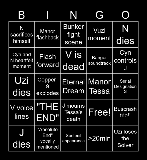 EP8 BINGO CARD Bingo Card