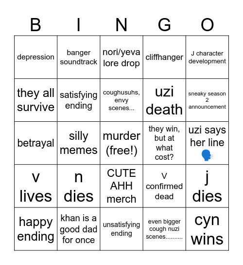 EP 8 Bingo Card