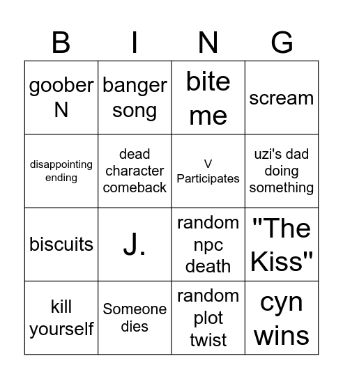 md last episode Bingo Card