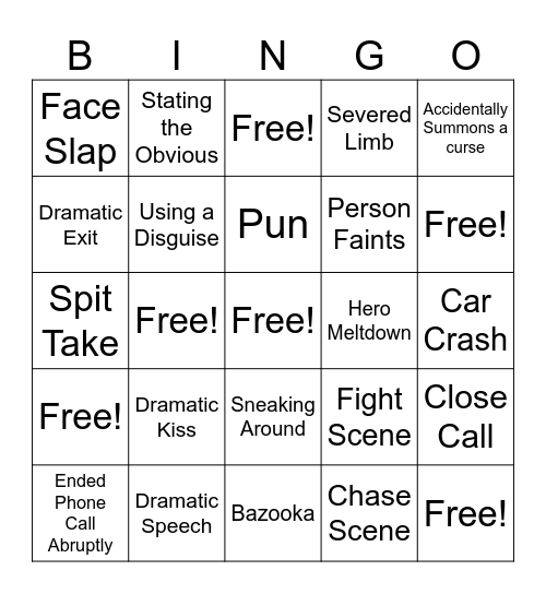 BINGOFLIX: Liar Liar (1997, PG-13) Bingo Card