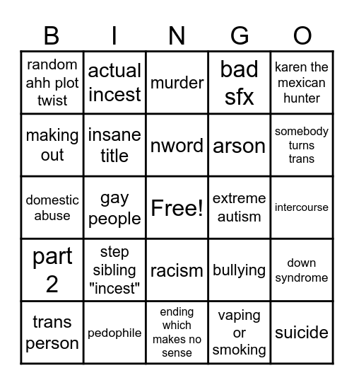 tomorrow's teachings woo hoo Bingo Card