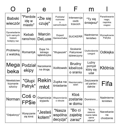 Ostróda Bingo Card