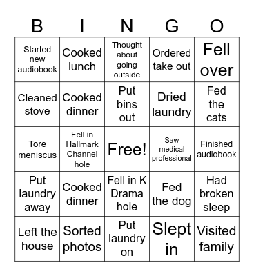 Shelly’s It’s not Summer here Edition Bingo Card