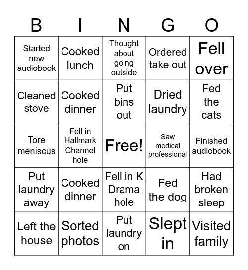 Shelly’s It’s not Summer here Edition Bingo Card