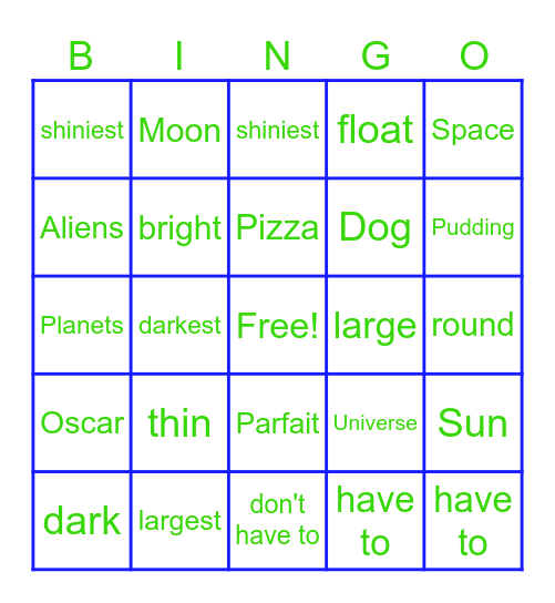 Space Bingo Card