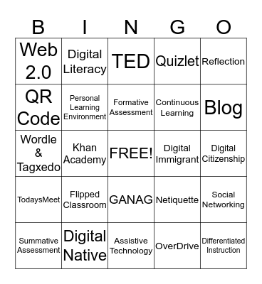 BCSD Vocabulary Bingo Card