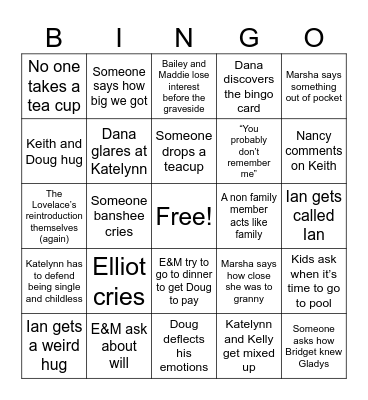 GG Service Bingo Card