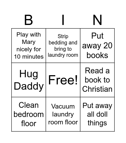 Marta Bingo Card