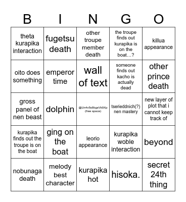 HXH RETURN 2024 Bingo Card
