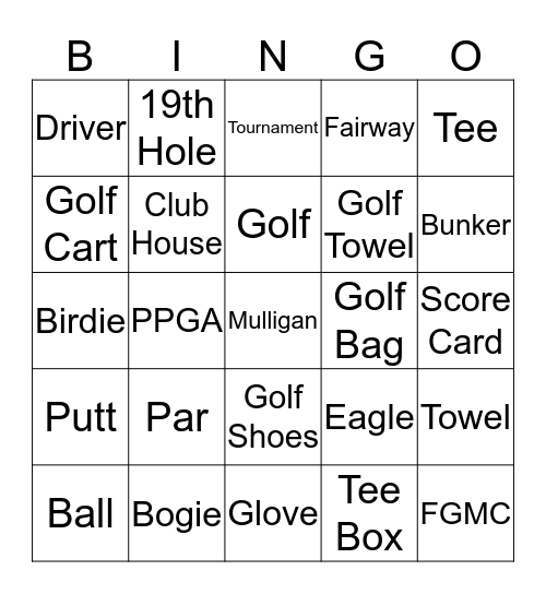 Fig Garden Men's Club  Bingo  Bingo Card