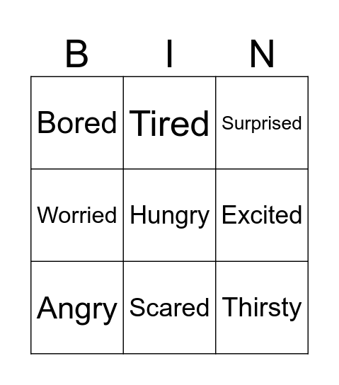 How are you feeling? Bingo Card