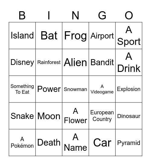 Infinite Craft Bingo Card