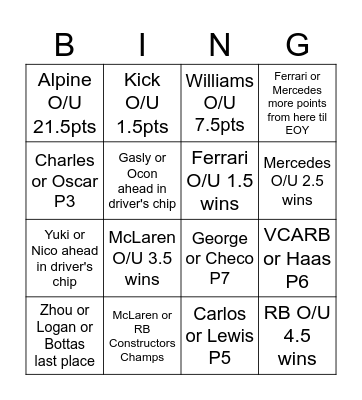 EOY 2024 Bingo Card