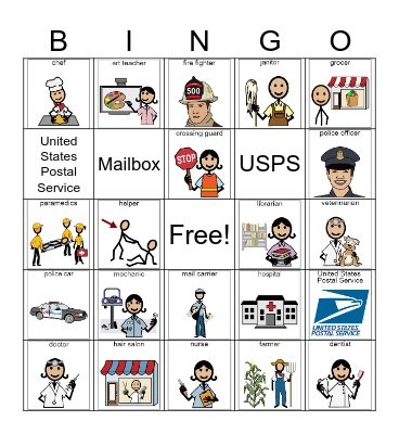 Community Helper Bingo Card