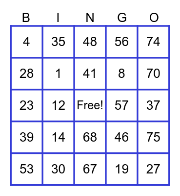 Happy Birthday Myrna Bingo Card