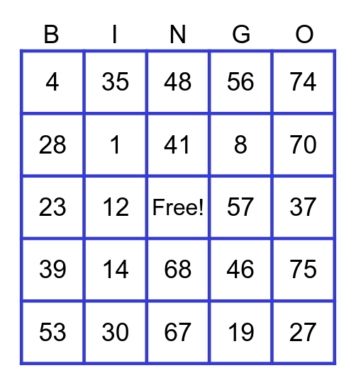 Happy Birthday Myrna Bingo Card