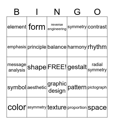 IED Unit 6 Vocab Bingo Card