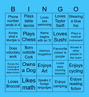 Human Bingo Card