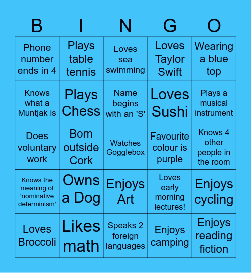 Human Bingo Card