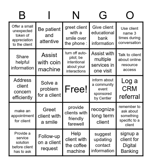 BE OUR GUEST Bingo Card