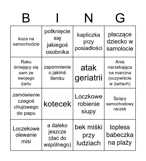 Marcin Bingo Card