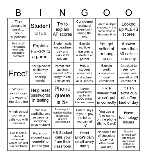 College Now BINGO 2024 Bingo Card