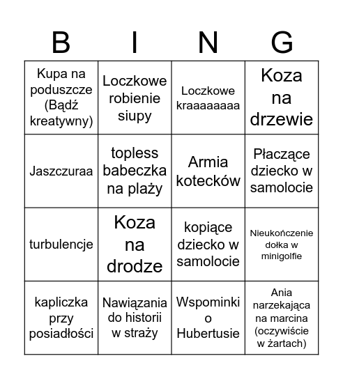 Raku bingo Card