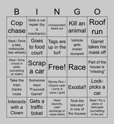 Hidden Bingo Card