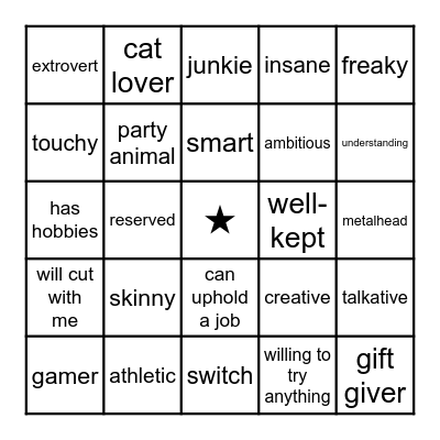 ARE YOU KEANUS TYPE? Bingo Card