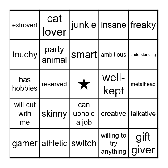 ARE YOU KEANUS TYPE? Bingo Card