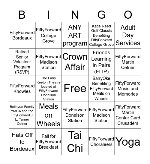 FiftyForward  Bingo Card