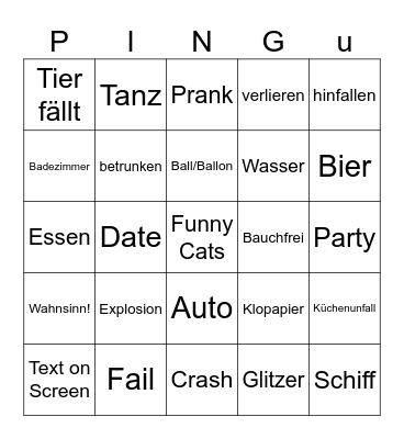 Pingu Bingu Bingo Card