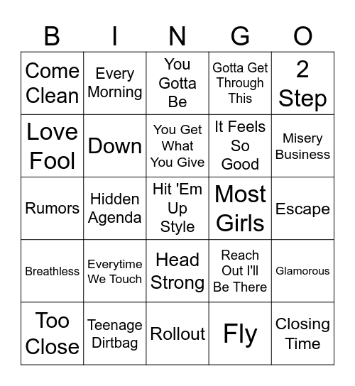 Forgotten Bangers! Bingo Card