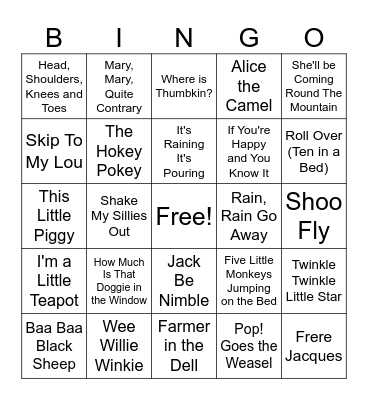 Baby Shower Bingo Card