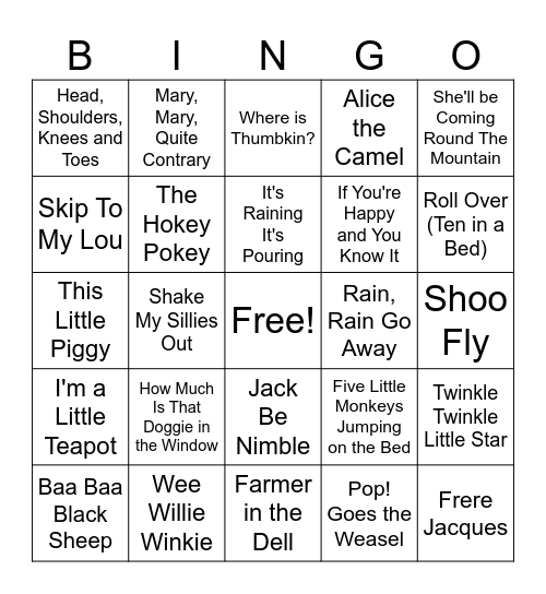 Baby Shower Bingo Card