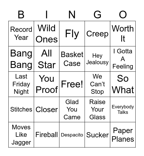 Mix -24 COVER Bingo Card